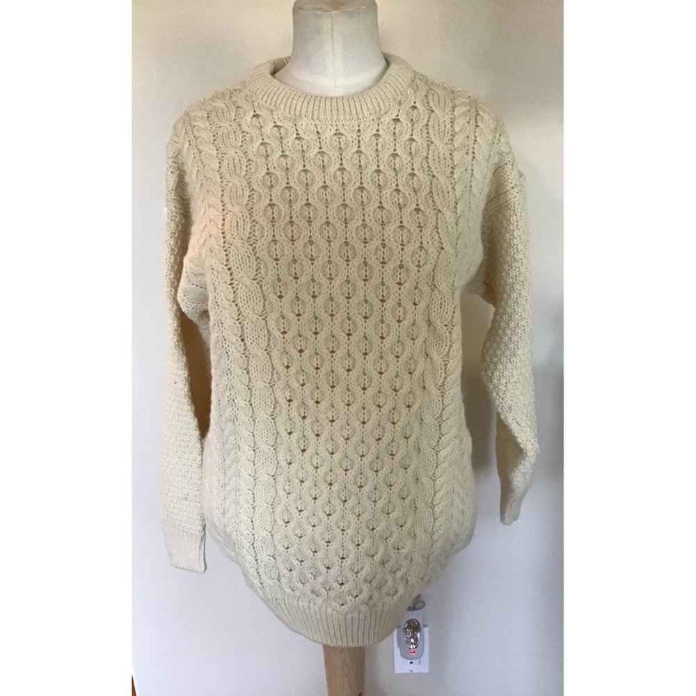 Highland Home Industries Cable Wool Sweater Women’s Size S Made In Scotland NWT